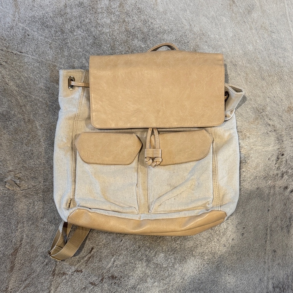 BEIS Tan and Cream Women's Backpack